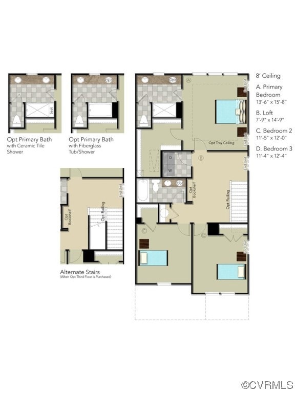 SECOND FLOOR - This home includes the double vanit