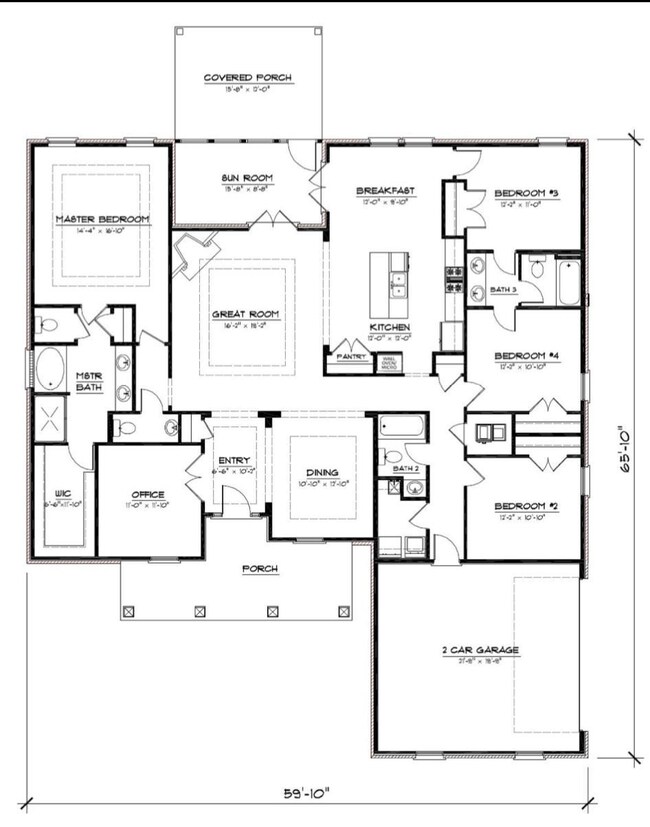 Just an idea of house layout Not scaled to size.