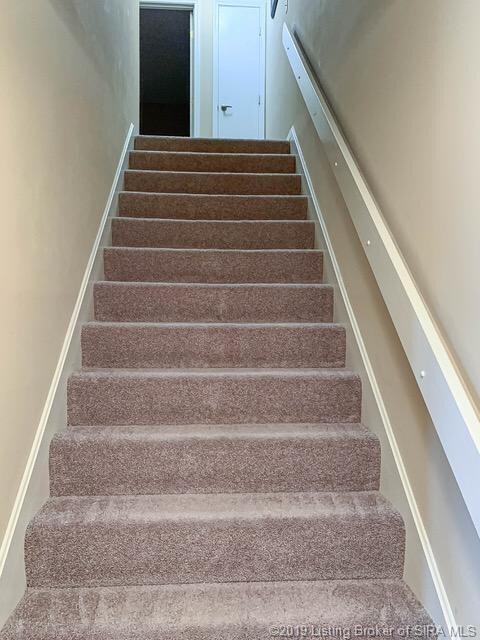 Extra wide steps leading to bedrooms.