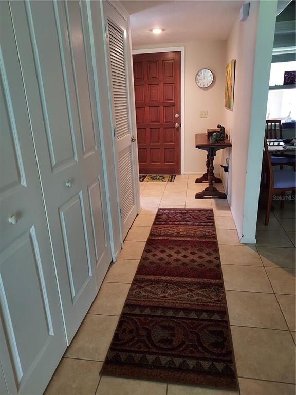 View of entry and large closet
