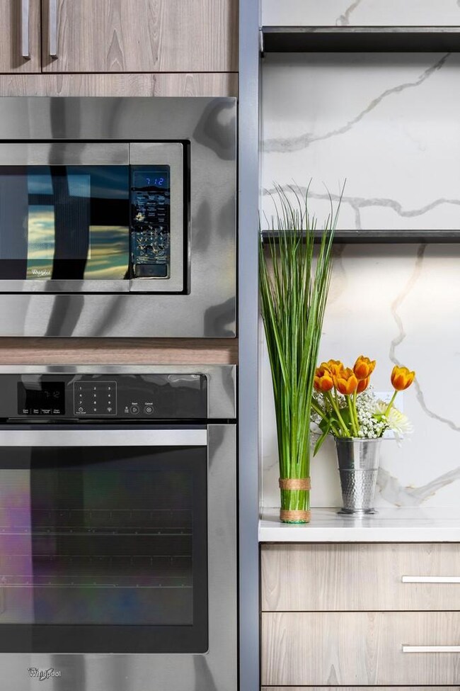 Detailed view of stainless steel appliances