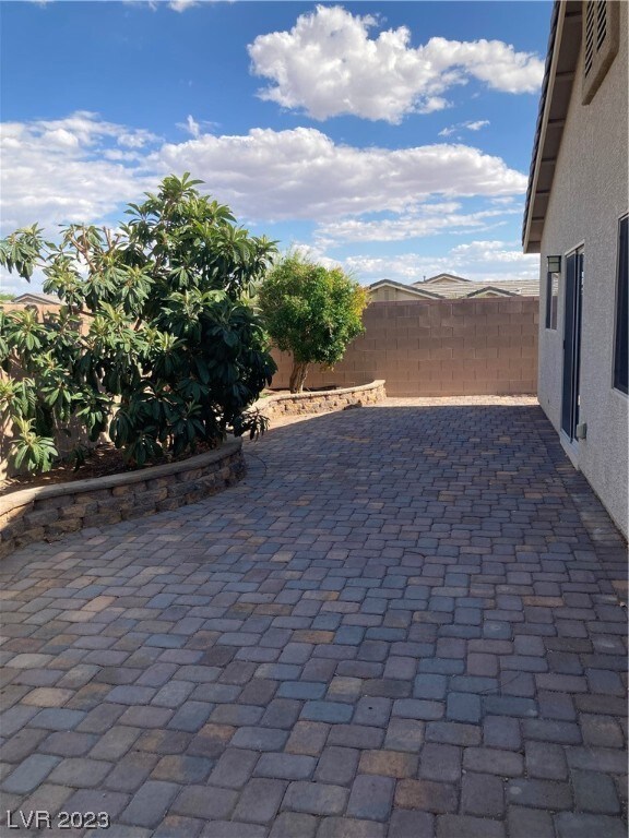 paved brick at rear yard