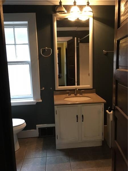 The bathroom was redone in 2010. The right side wa