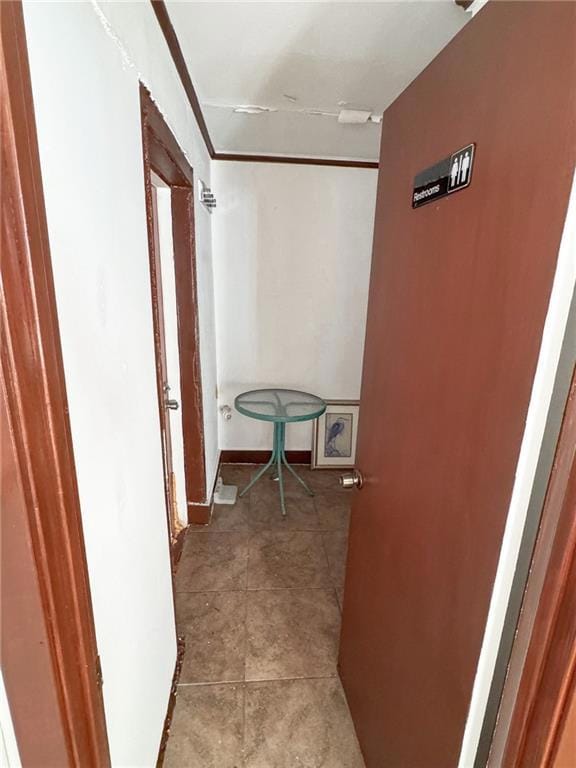 bathroom area and back door