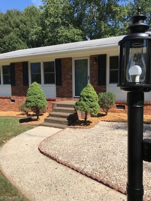 Paved walkway to entrance