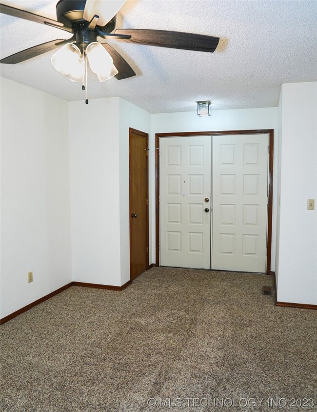 View of front door from inside.