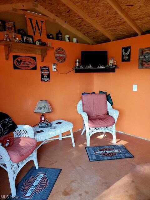 Inside shed