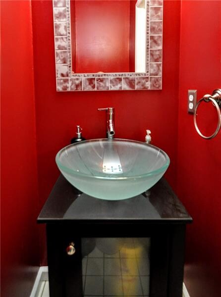 Powder room on main floor.