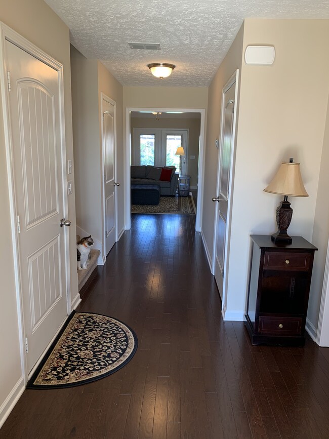 Entry foyer with hardwood