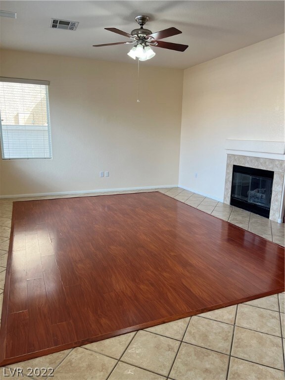 Family room with fireplace