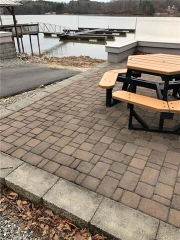 Picnic area and view to boat slips on the floating dock