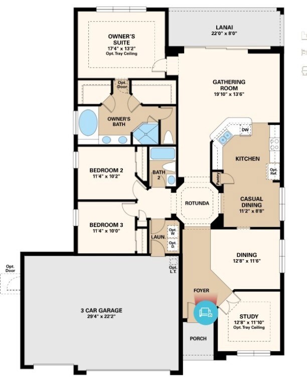 Structural options added to 85304 Berryessa Way include:  3 Car Garage, Brick paver Driveway and Lanai, 8