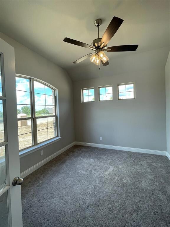 Office with French doors off the entryway