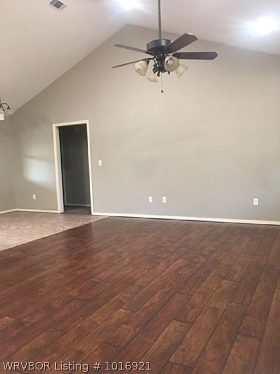 Living room and  dining area