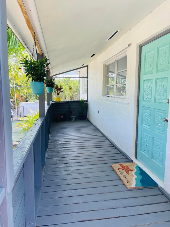 Covered patio upstairs