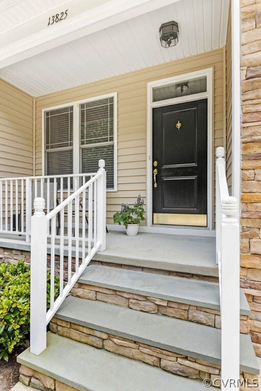 Concrete covered porch