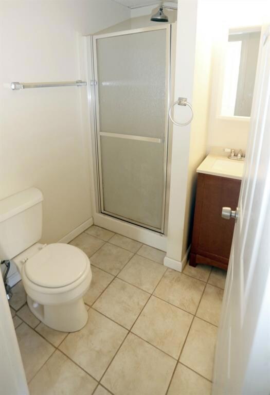 Renovated bathroom. Tile floor, new...