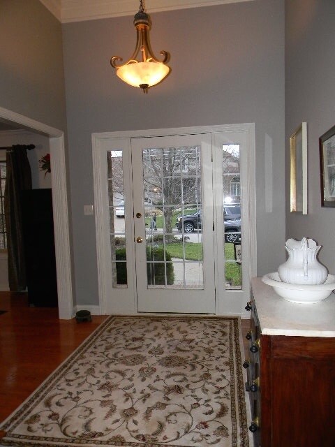 Hardwood in entry way.