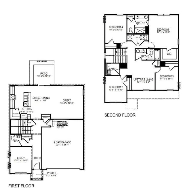 2 Story |  2356 sq ft | 4 Bed | 2.5 Bath | 2 Car Garage