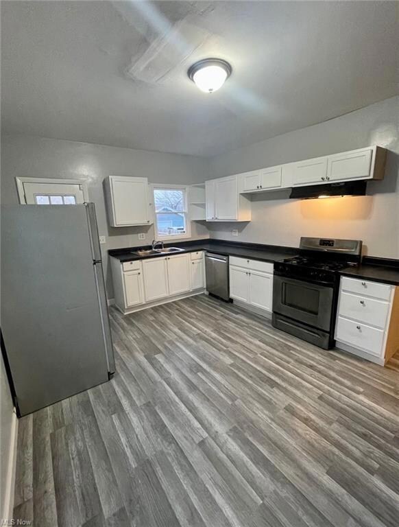 Renovated kitchen with stainless steel appliances