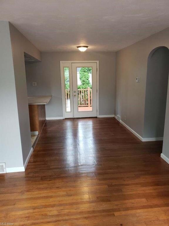 Dining room showing door to deck