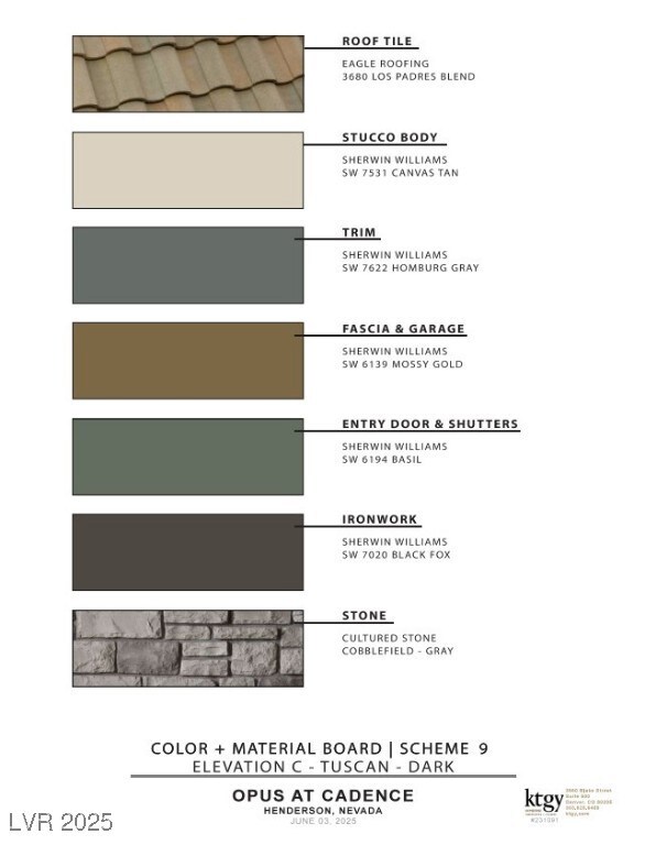 Exterior design selections. Subject to change.