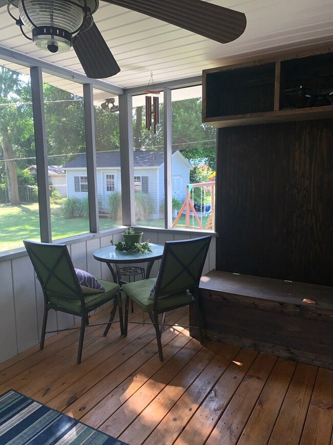 Built-in Bench storage on Porch
