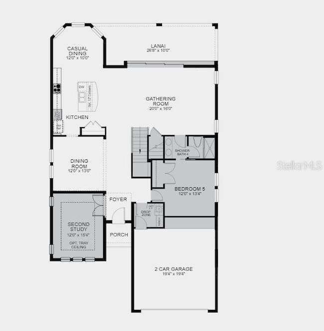 Structural options added include: Tray ceiling package, gourmet kitchen, bedroom five with bath four, second study, interior door 8’ doors, pocket sliding glass door at gathering room, sliding glass door at casual dining, 80 AMP pool/spa prewire, pre-plumb for future laundry sink, oak treads at stairs.