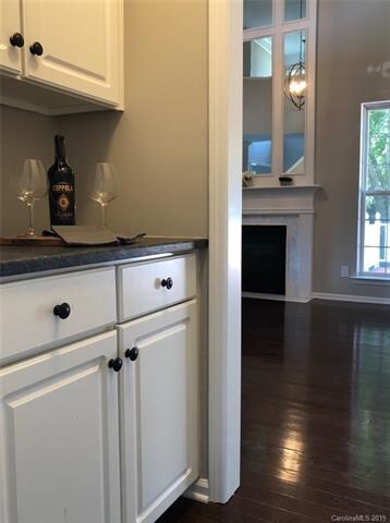 Buffet, wine bar or coffee station separates the f