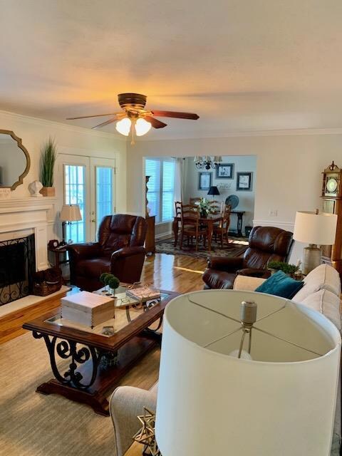 View from living room into the dining area. 
