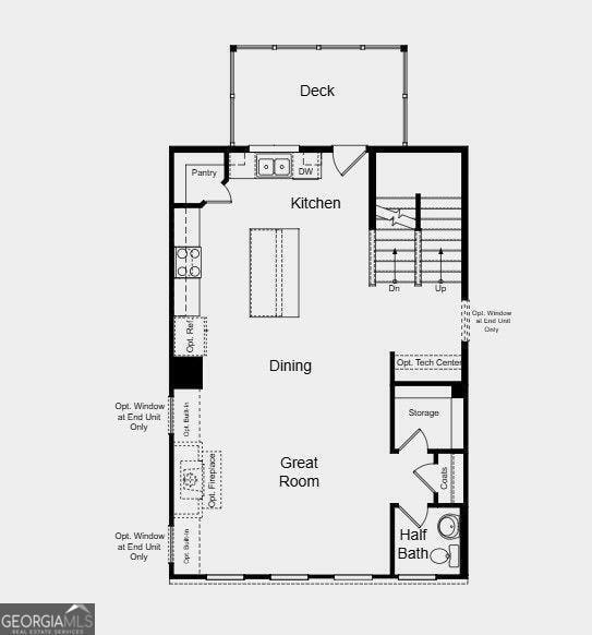 Main Level Floor Plan - Additional highlights include: laminate stair treads and an open stair rail