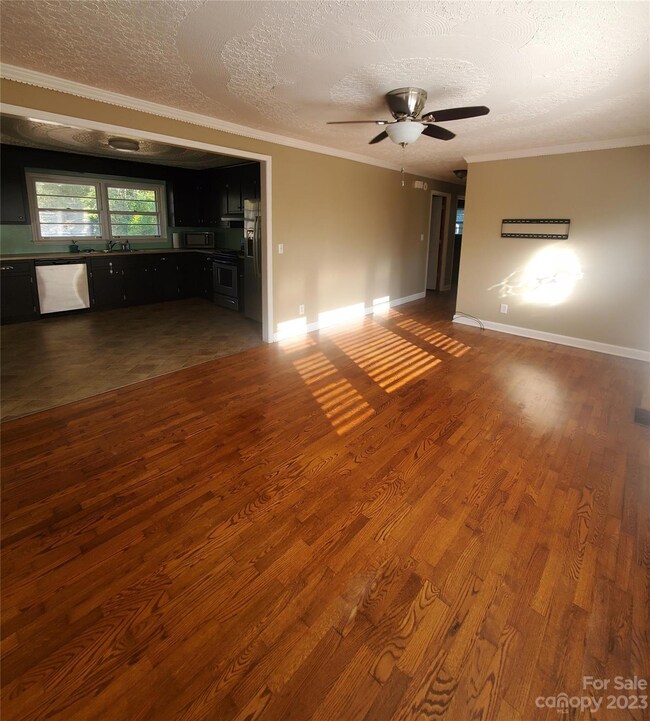 View of open living room and kitchen