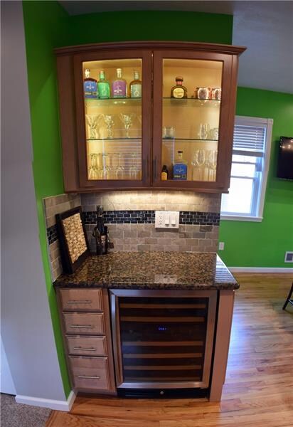 BAR AREA WITH WINE REFRIGERATOR