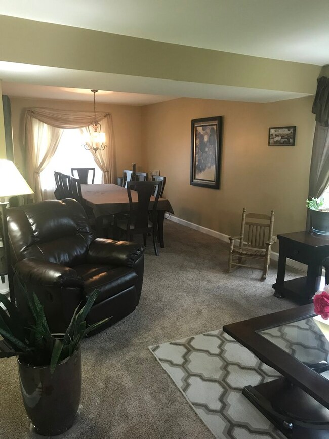 Combined living and dining area.