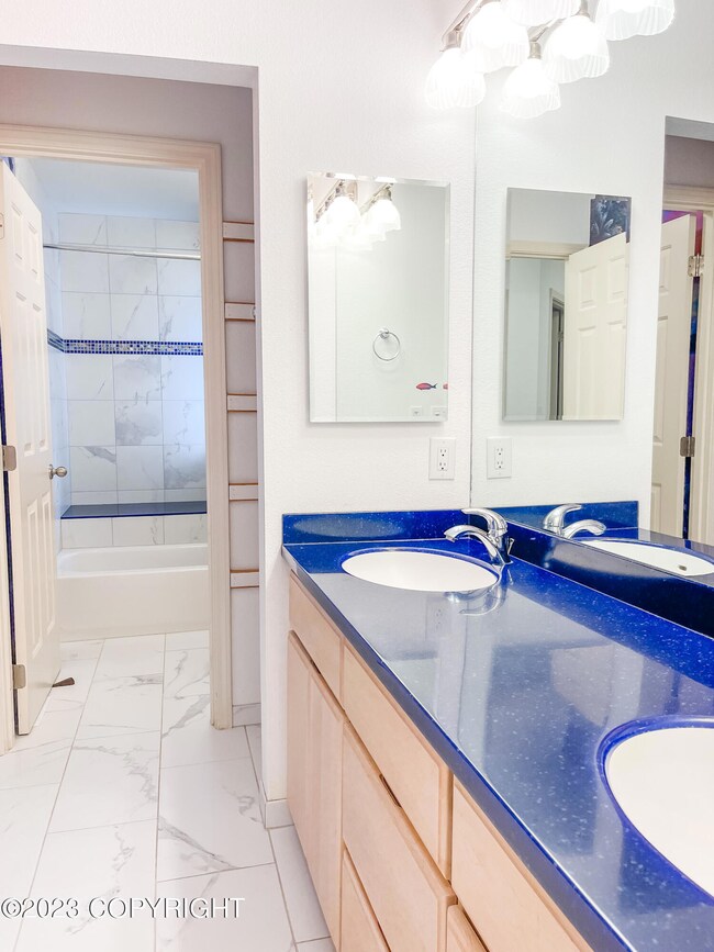 Upstairs Bathroom Double Sinks