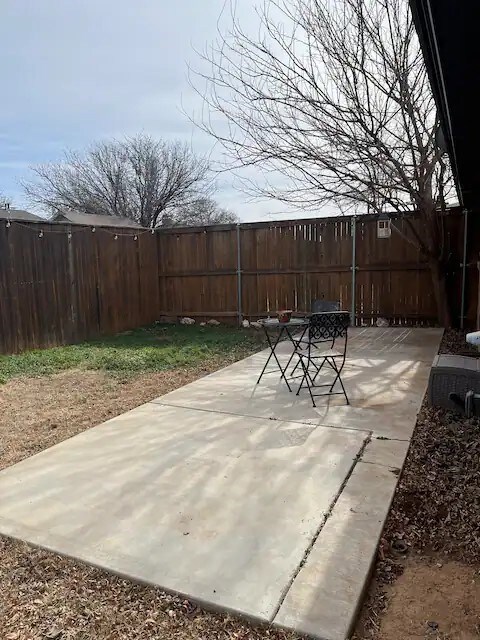 Concrete pad in back yard