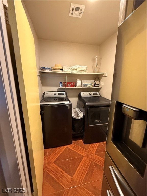 Washroom with separate washer and dryer