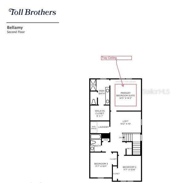 Second floor layout with upgrades