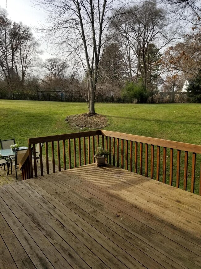 Deck overlooking lovely yard