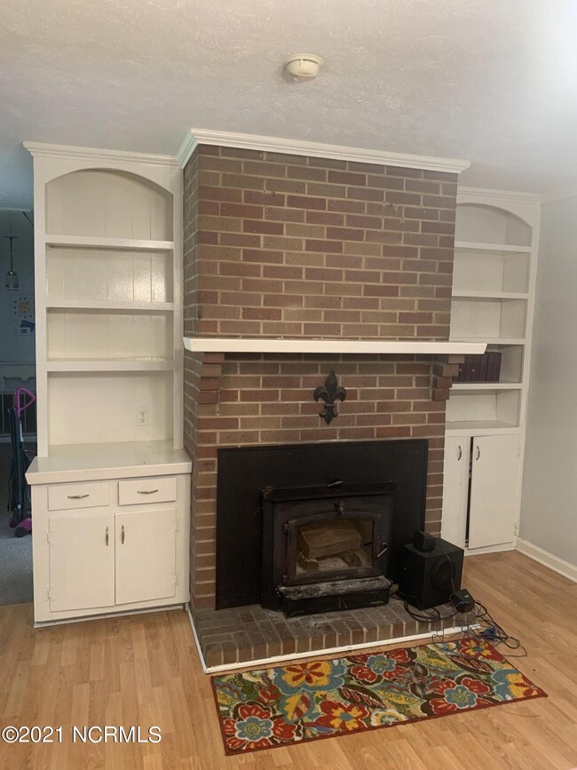 Fireplace in kitchen
