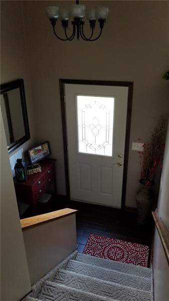 Entry way with updated light fixture