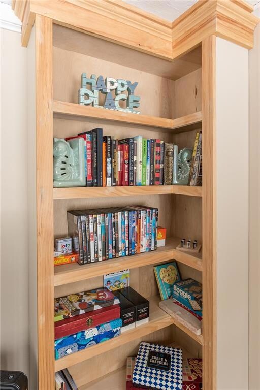 Built-in shelving, so convenient for...