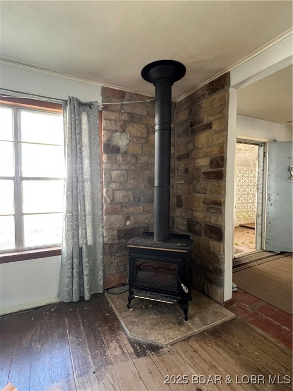 Wood Burning Stove in living area.