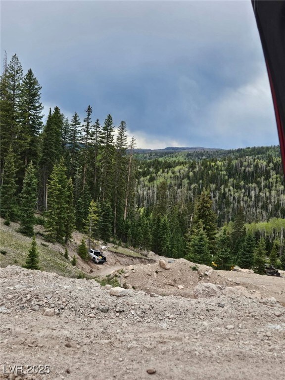 View of mountain background featuring a forest