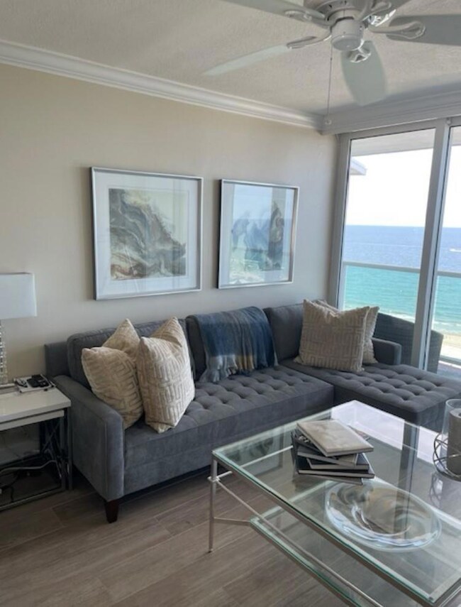 Living room with full view of Ocean