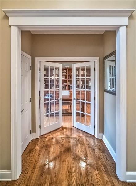 Fine finishes and moldings greet you to the study;