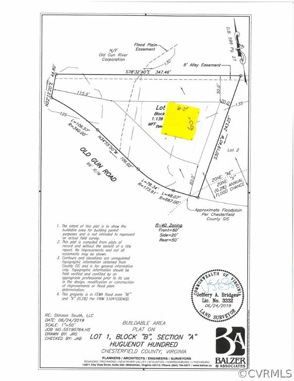 4021 Old Gun Rd East Plat with Proposed Building S