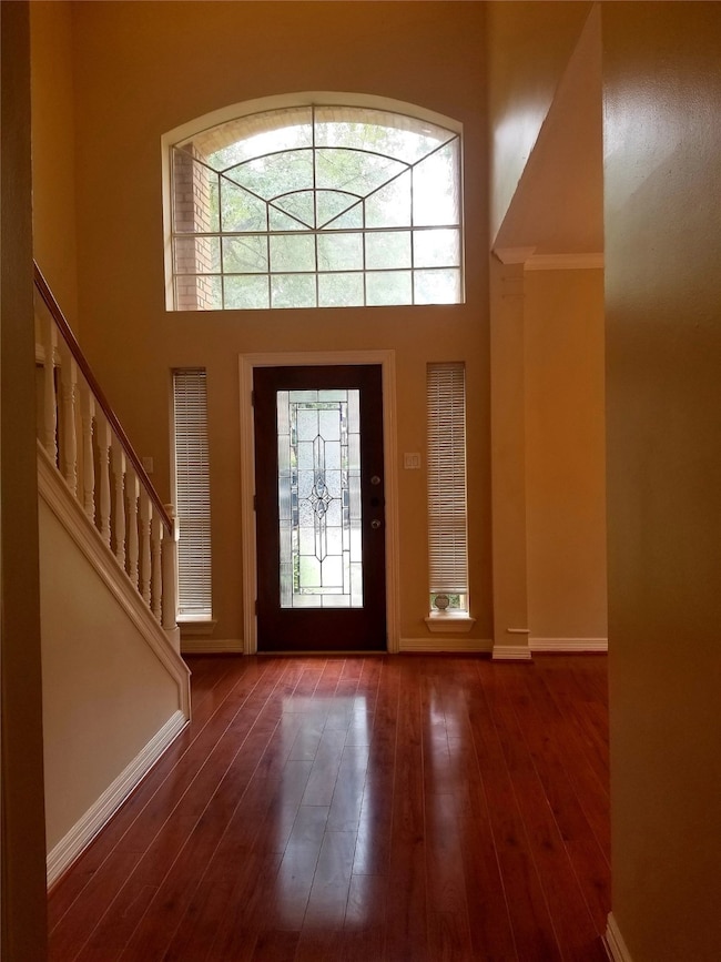 View of the entry from the living room.  Beautiful
