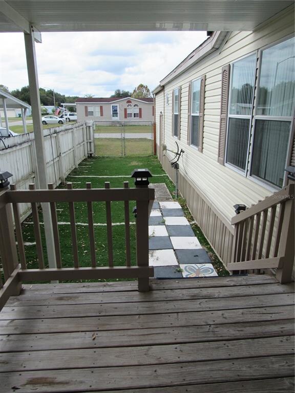 Covered side porch.