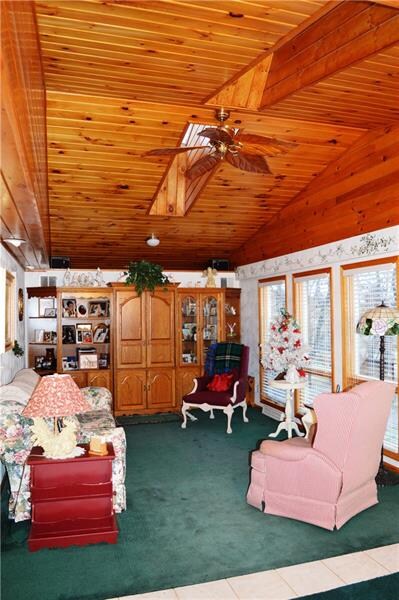 family room addition with knotty pine cathedral ce